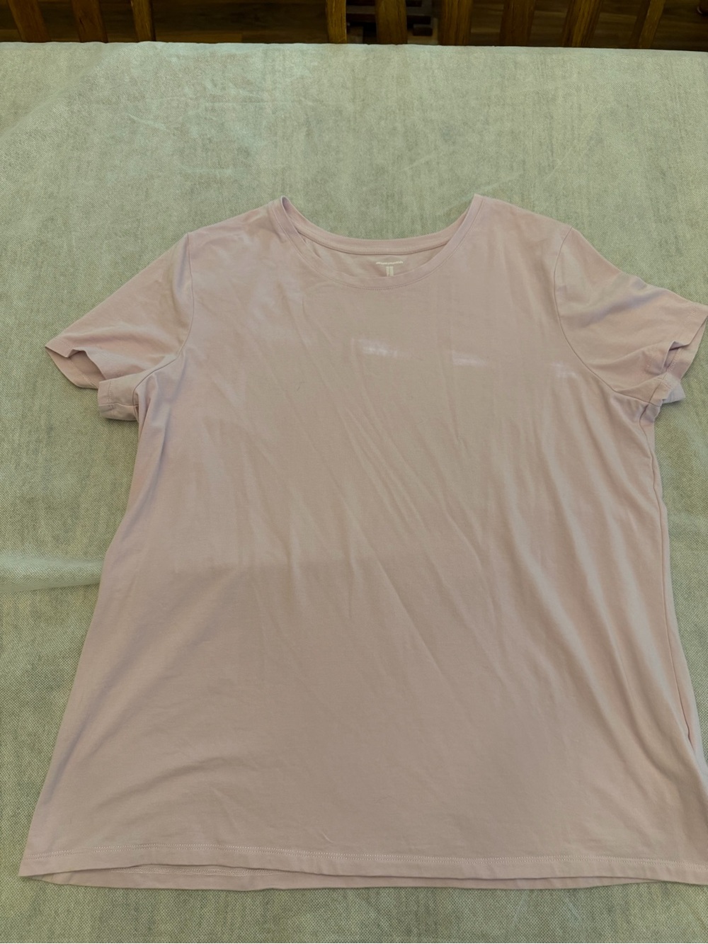 Amazon Essentials Women's Crewneck Tee in Pale Pink